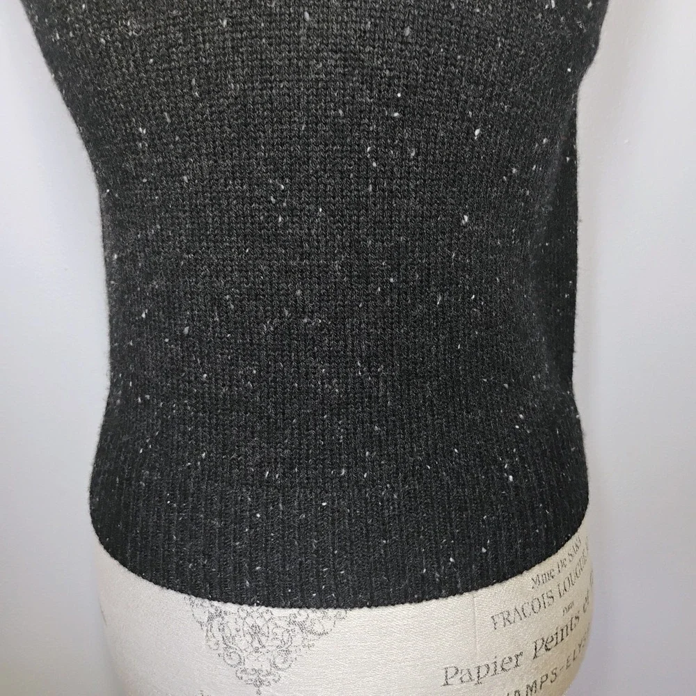 Theory Shrunken Wool Cashmere Donegal Sweater Vest Womens XS Speckle Knit V Neck